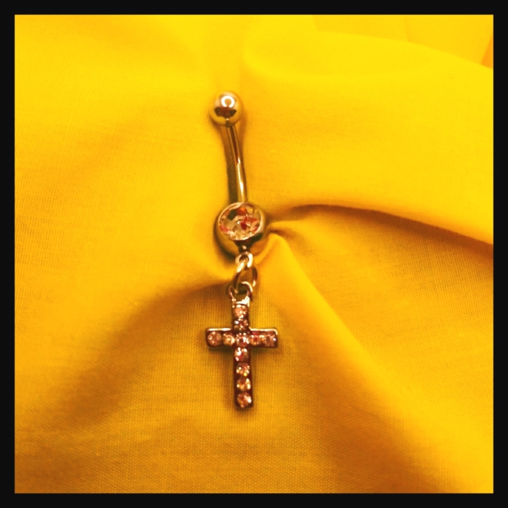 Religious Cross Belly Ring
